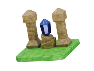 crystal altar icon 3d illustration render