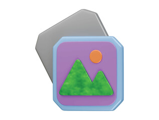 picture icon 3d illustration render