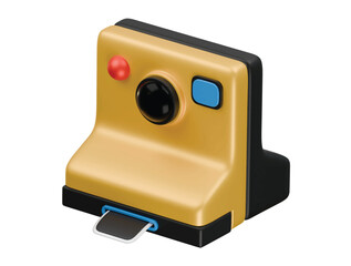 polaroid camera icon 3d illustration render