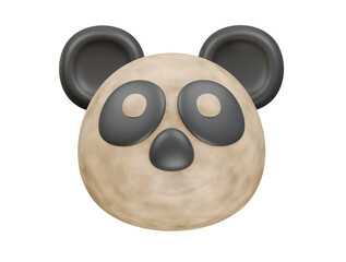 panda face icon 3d illustration render