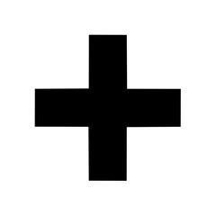 Fototapeta premium Black Cross Symbol Against White Background