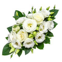 Obraz premium Pure White Floral Display: An elegant composition of pristine white blossoms and lush green foliage, exuding a sense of freshness and natural beauty.