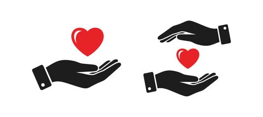 Woman's hands gently holding a red heart shape, symbolizing love, care, and a romantic Valentine's Day concept