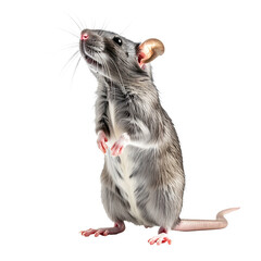  Curious Mouse in Upright Posture: A close-up shot of an inquisitive mouse standing on its hind legs, showcasing its delicate features and curious nature.