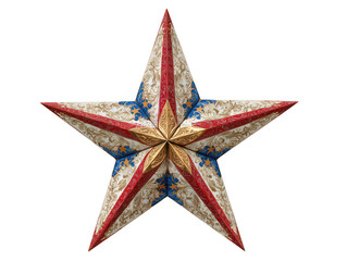 Isolated red star symbol for Christmas decoration, celebration sign, and holiday design