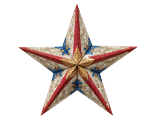 Isolated red star symbol for Christmas decoration, celebration sign, and holiday design