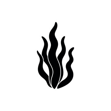 Waving Seaweed Icon Silhouette
