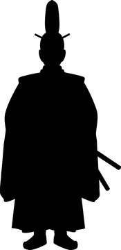 Noble Figure Black Silhouette of Japanese Aristocrat from the Heian Period
