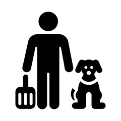 Black and White Illustration of Clean After Your Pets Symbol