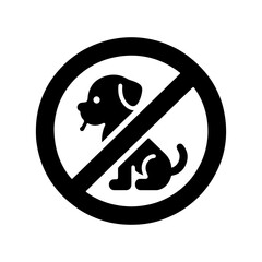 Black and White Illustration of No Pets Allowed Symbol