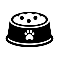 Black and White Illustration of a Dog Food