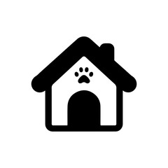 Black and White Illustration of a Dog House