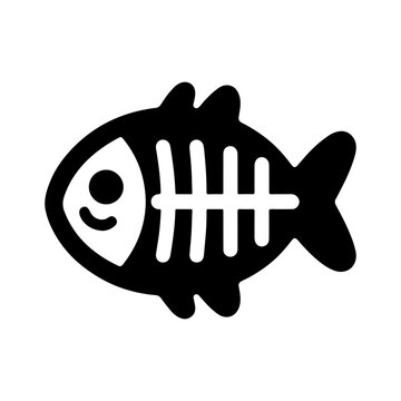 Black and White Illustration of a Cat Treat