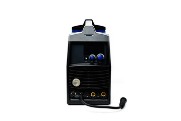 Blue automatic welding isolated on white background.