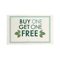 Boost sales with this fresh buy one get one free offer, perfect for eco-friendly brands, promotions, and seasonal specials to entice customers today isolated on transparent background
