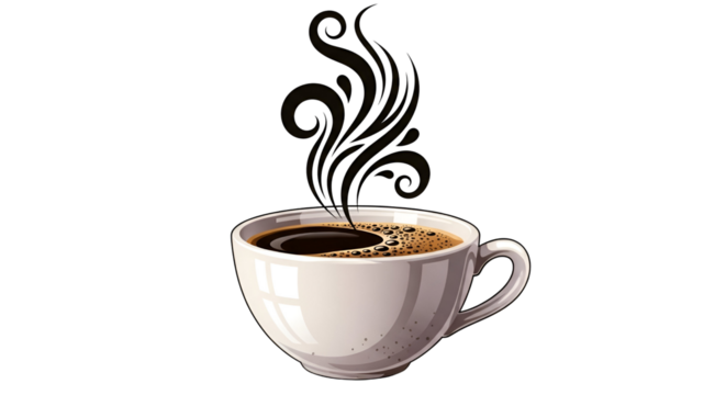 Awakening mornings with a steamy cup of fresh coffee fueling the day s start in vector illustration