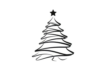 Fototapeta na wymiar Line Christmas Tree christmas christmas tree festival.