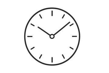 Simple outline icon of an analog clock face representing time management and deadlines