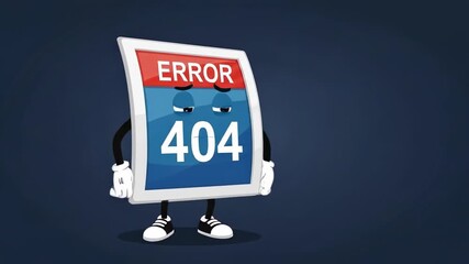 Funny 404 Error Page Character with Sad Eyes and Arms.