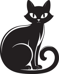 Obraz premium Elegant Black Cat Silhouette Vector Illustration for Design Projects and Decoration