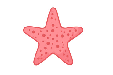 Obraz premium Bright pink sea star with textured spots isolated on a clean white background