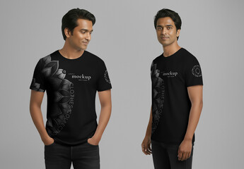 2 T-shirt Mockup Indian Male Model