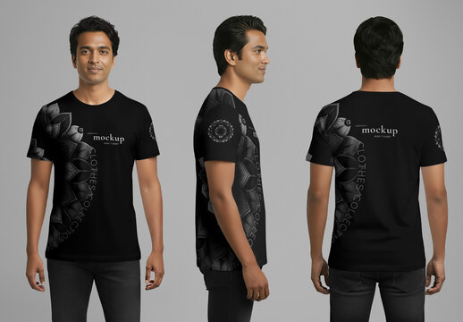 Men&rsquo;s T-shirt Mockup With Indian Model