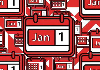 New Year's Day Calendar Montage