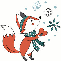 Winter Wonderland colored Foxe with a Silly touch, placed in a Winter theme and styled with holding a heart