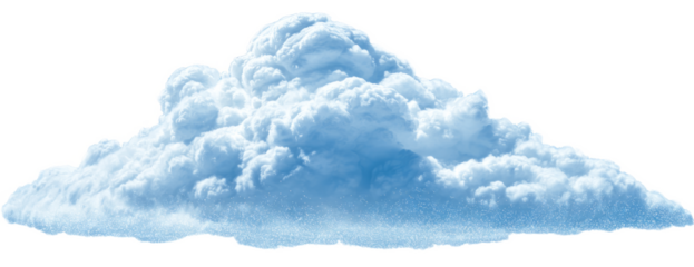 Light Blue Fluffy Cloud on White Background for Weather and Nature Illustrations