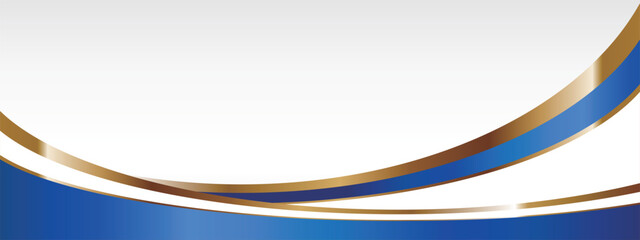 高級感のあるラインとグラデーションのバナー　ホワイト＆ブルー