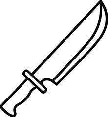 Knife Line Icon - Kitchen Chef Cooking Tool Vector Symbol