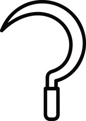 Sickle Line Icon - Agriculture Harvesting Tool Vector Symbol