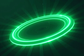 Glowing Green Ring in Cosmic Space