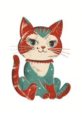 Obraz premium Christmas cat toy art animal mammal.