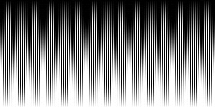 Line background. Vertical black and white spike lines forming gradient illusion. Sharp elongated triangles taper upward with high contrast for abstract optical, soundwave effect. Vector illustration