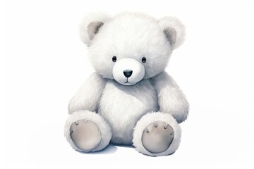 Obraz premium Adorable fluffy white teddy bear