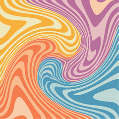 Vector set of groovy hippie 70s backgrounds. swirl, twirl pattern, waves. Y2k aesthetic. Social Media Stories Template, distorted and Twisted vector texture in trendy retro psychedelic style.
