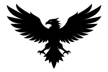 Flying Bald Eagle  silhouette vector, Bald Eagle black symbol
