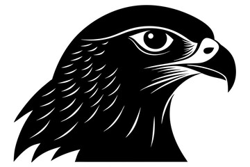 Falcon head black icon,  eagle head silhouette art

