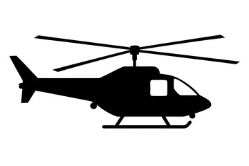 Fototapeta premium Helicopter black icon, Military helicopter silhouette art 