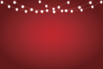 Christmas red gradient background with chain light effect