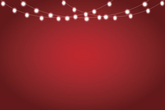 Christmas red gradient background with chain light effect