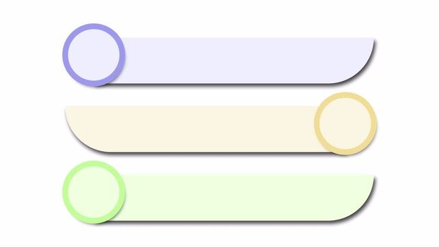 3 steps infographics animated template for presentation. Video clip with alpha channel.