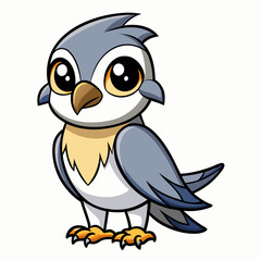 Cute Peregrine Falcon Coloring Page – Cartoon Bird of Prey Line Art Illustration