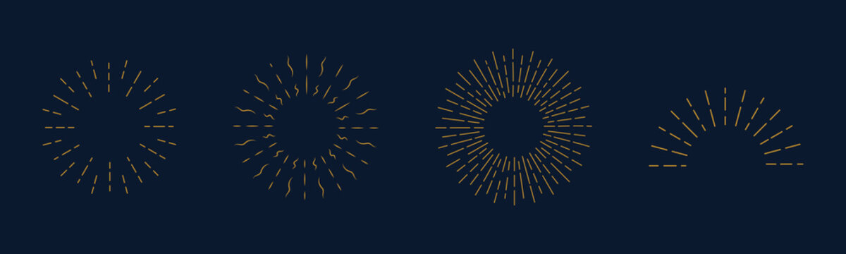 Vintage sun rays collection. Sunburst. Firework, sunbeam, explosion, sparks, sun rays, star light. Sun rise set, sunset vector icons, sunburst rays collection eps 10