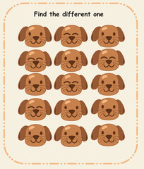 Find the Different One Puzzle Sheet for Kids | Spot the Odd Illustration Activity