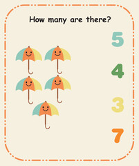How Many Are There – Preschool Counting and Quantity Recognition Sheet