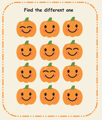 Find the Different One Puzzle Sheet for Kids | Spot the Odd Illustration Activity