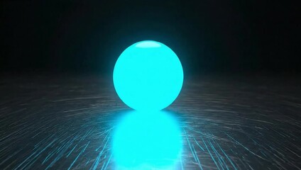 national science fiction day glowing blue sphere levitating over reflective surface